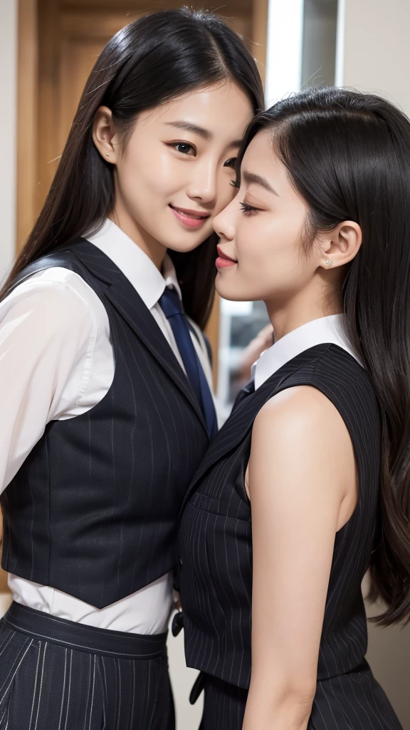 (((Best quality at best)), ((tmasterpiece)), (detailed), The background is a conference room,Two people meeting face to face to discuss,Work uniforms