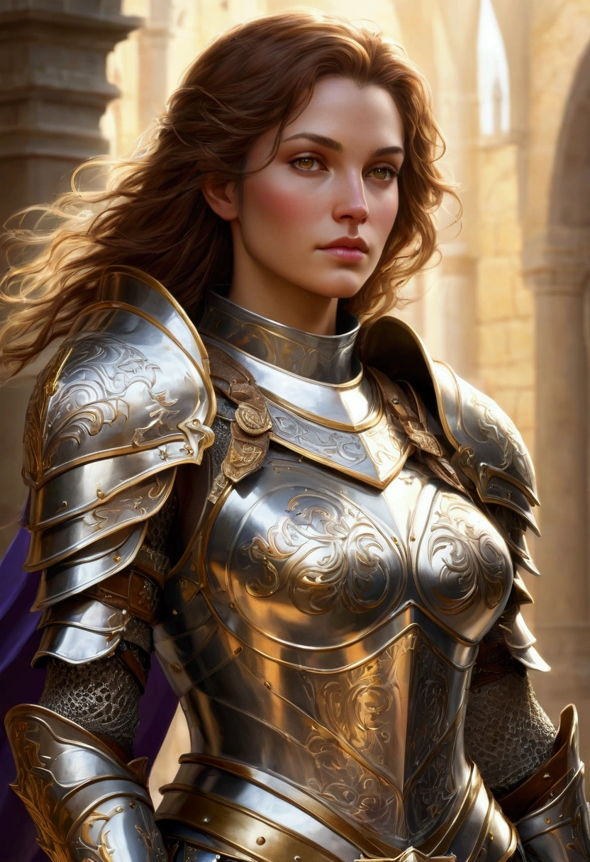 female Paladin in transparent armor