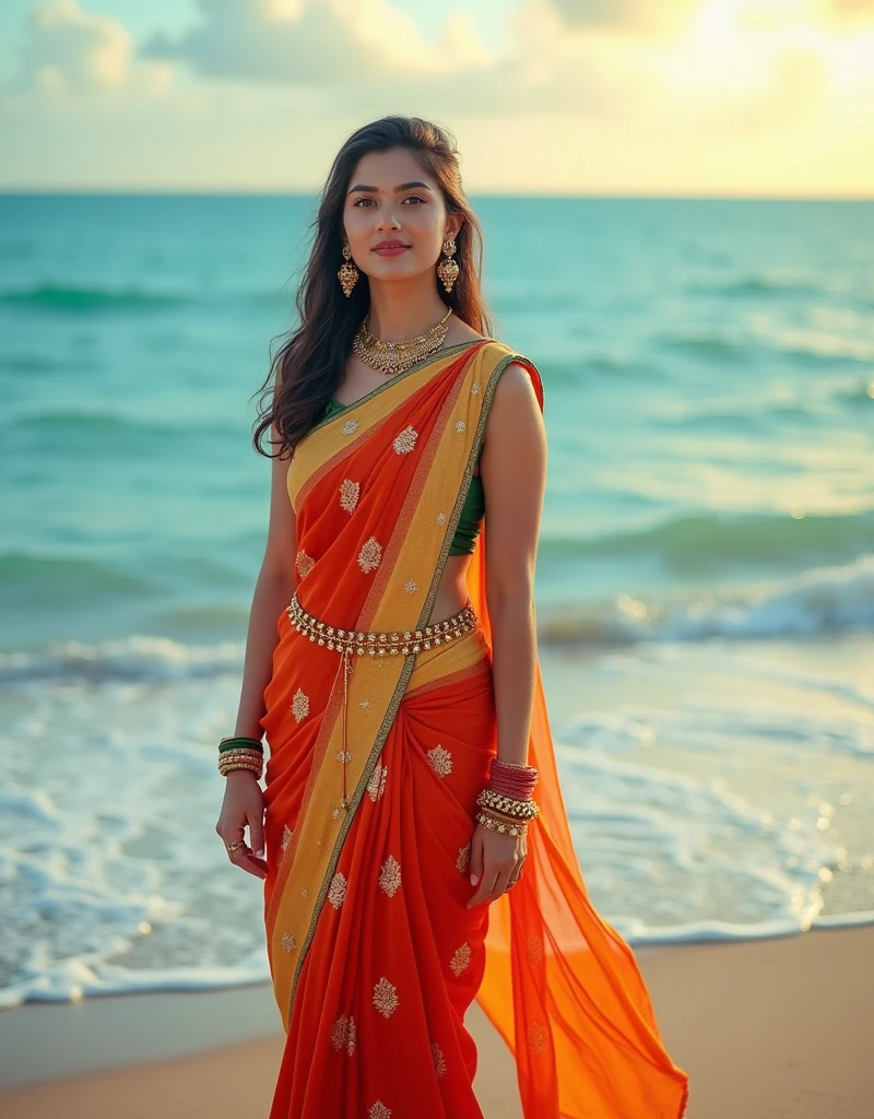 Samantha ruth prabhu in saree on beach