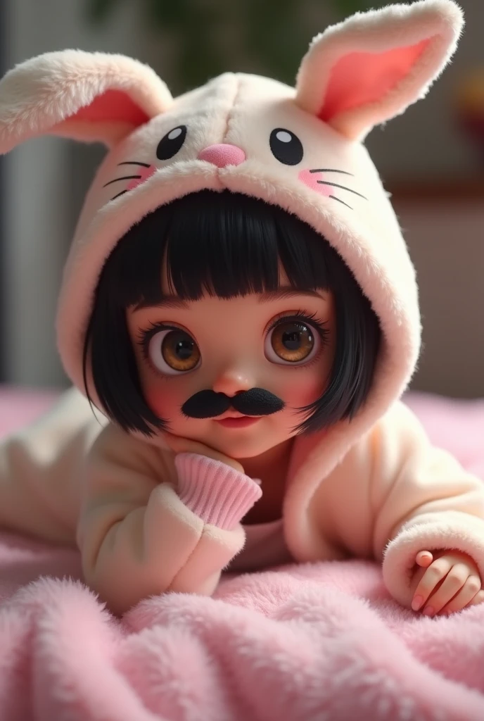 Cute Baby Chibi Anime//Cute rabbit print fluffy pajamas,nap,rocking chair,cute baby room