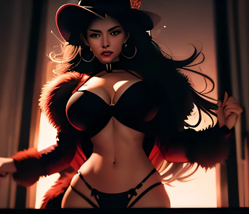 A highly detailed and elegant likeness of Chun-Li from Street Fighter, rendered in a more sensual and modern style. She wears an elegant lace thong and garter belt in shades of red and black, which accentuates her voluptuous bust and buttocks. Her iconic hairstyle with bows and ribbons remains intact, but her expression is softer and more seductive, with a confident yet alluring gaze. She stands giving a paw up to a punching bag. The background is a forest that enhances the focus on Chun-Li, giving the image a mix of strength and sensuality.,Create a detailed illustration of a confident anthropomorphic wolf character standing in a doorway during a sunset. The character is muscular and strong, wearing a stylish outfit that combines medieval and noble elements, including a blue and gold-trimmed jacket with fur accents and a belt with intricate details. The wolf has a serious yet welcoming expression, with intense golden eyes that reflect wisdom and strength. The background shows a cityscape bathed in the warm glow of the setting sun, with towering buildings and trees in the distance. The overall atmosphere is one of elegance and authority.