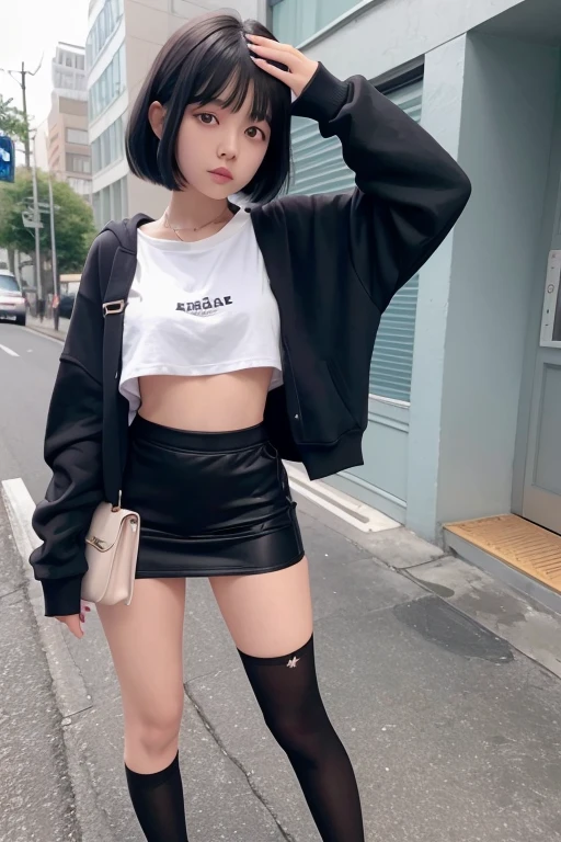 (NSFW), 1womanl, Solo, 24 year old, 7headed body, (cute face), (Ideal ratio body proportions), heavy wind, Modern old cityscape, (((Sweatshirt))), (((Panties with a small area))), (((a miniskirt))), (((Skirt flipping in the wind))), panties focus, long , Wet, Clothes are sheer, Smiling smile, short-hair, Dark hair, small tits, A slender, Small buttocks, beauty legs, Skinny Legs, surrealism, Cinematic lighting, depth of fields, One-person viewpoint, F/1.8, 135 mm, nffsw, masutepiece, ccurate, ((Anatomically correct)), Textured skin, Super Detail, high details, High quality, awardwinning, Best Quality, hight resolution, 8K