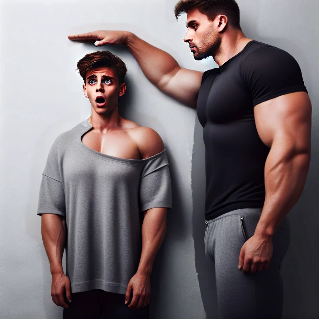 A man and a baby, Baby girl standing next to the man, This is 10 years oling muscles, Wide shoulders, Naked men exposed, nakeness, Men's brunette hair, Short hair, nakeness, Tall figure, Robust muscles, Anatomically correct,leather panties,Look at each other