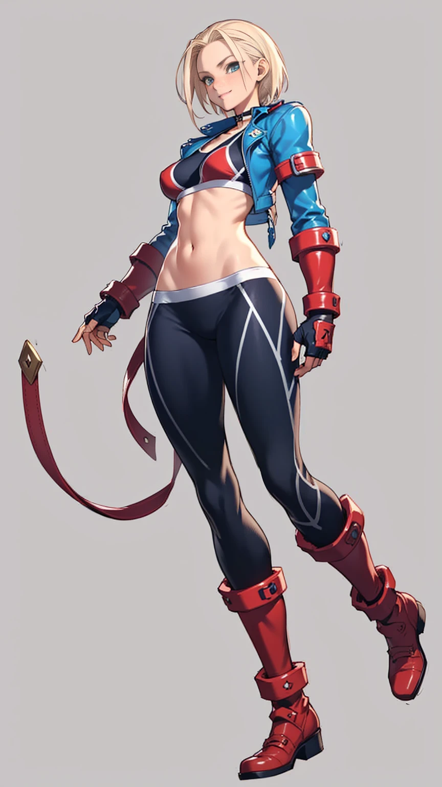 a female zealot in red armor holding a sword, inspired por Masamune Shirow, full body front pose