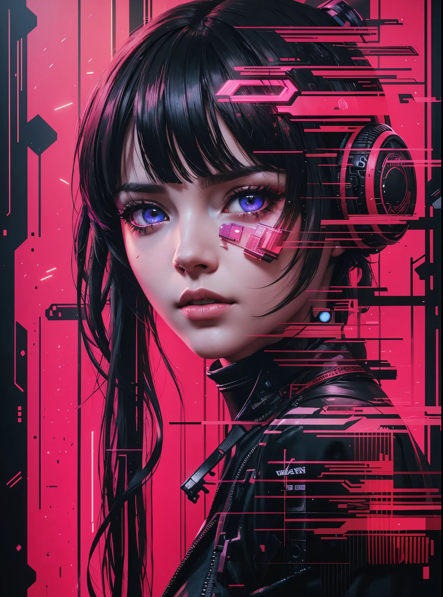 Stunning glitch masterpiece with numerous distortion and interference. The effect of TV screen interference. Glitch-styled Close-up portrait in a layered mixed technique with elements of deep scratches and scuffs on the ground, a sweeping rough over-detailed portrait of a epic-styled vharming Girl with steampunk elements of clothing, scratches, torn style, strokes, chaotic strokes, voluminous shadows, glitch concept art in complex mixed media on carelessly primed black wood, 16K
cyberpunk 2099 blade runner 2049 neon, By artist "anime", 3d anime art, inspired by WLOP, Artstation, #genshinimpact pixiv, extremely detailed, aesthetic, concept art, ultrafine detail, breathtaking, 8k resolution, vray tracing