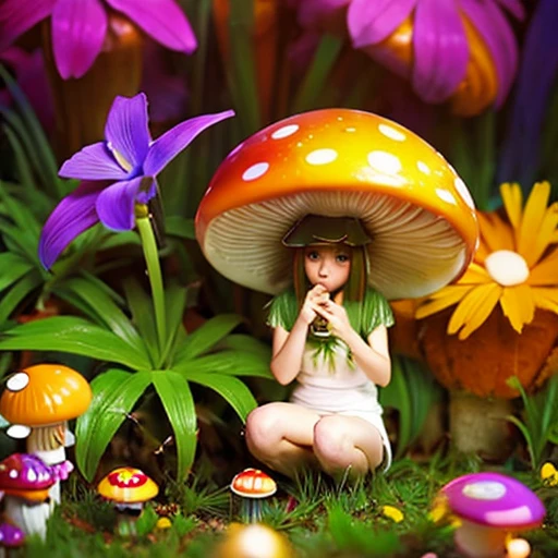 mushroom,beautiful girl,Monster