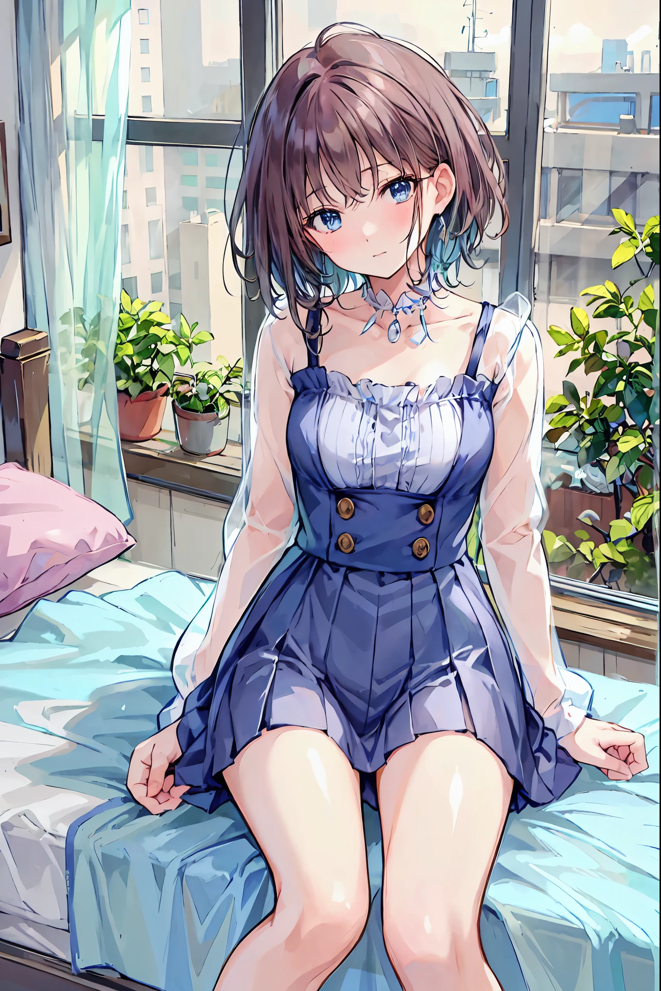 (ultra-detailed, best quality, detailed face, anatomically perfect body), (parted lips), shiny skin, (1 girl, have to pee, very desperate to pee, have to pee), street, (smock blouse:1.3), petticoat, (long skirt:1.6), (footwear, asymmetrical lob hair:1.3), (have to pee:1.6), (just before the bladder limit:1.1), (knees together and feet apart, Rub each other's thighs:1.1), (hand between legs:1.5), (leaning forward:1.2), (holding crotch:1.3), (girl can't stand up straight), (constricted pupils:1.4), (erotic twist of the body:1.8), (sad:1.3), (blush:1.6), (embarrassment:1.4), flowing sweat, (fear), (breathless:1.5), (squint eyes:1.4), (looking away:1.7), (full body:1.4), (top of stairs, from below:1.5),