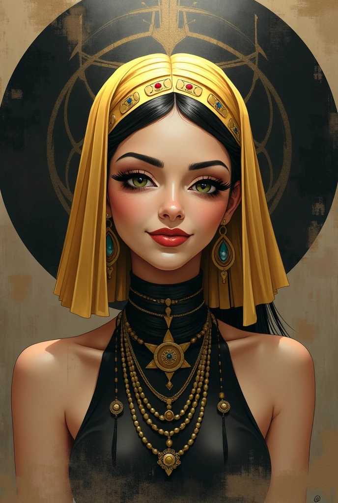 ((best quality)), ((masterpiece)), (detailed), 1girl, oriental turban, mixed race girl, African American + Caucasian girl with lighter skin, young woman, royal, jewelry, princess, beautiful, , shoulders showing, silk clothing, skinny, , white hair, Japanese clothing, fantasy, middle eastern, head scarf, beautiful headwear