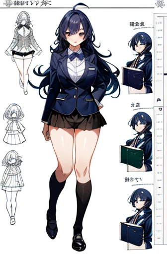 girl, alone, whole body, From head to toe, Are standing, (Huge_chest:1.3),

Character design sheet, Character Reference Sheet, 設計図のSchematic, Drafting, Blueprint, Schematic,
((Character design sheet:1.7, Character Reference Sheet:1.7,)),

anime/cartoon character wearing a girls , 1girl, alone, Thigh-high socks, blazer burezaa (blazer), Ahoge, Long Hair, bow, , shoes, loafers, ribbon, (Very short skirt:1.4), (panties:1.5),, (Good:1.7),(In underwear:1.8),nsfw,Full nudity、
