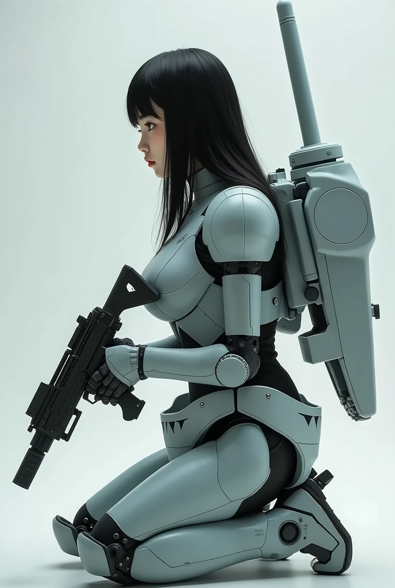 Transformer female robot sexy, silver pickup truck alt-mode robotic sixshooter gun, silver robotic cowboy hat, metallic skin, truck parts as armor,war zone,