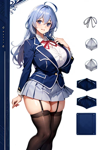 girl, alone, whole body, From head to toe, Are standing, (Huge_chest:1.3),
Character design sheet, Character Reference Sheet, 設計図のSchematic, Drafting, Blueprint, Schematic,
((Character design sheet:1.7, Character Reference Sheet:1.7,)),
anime/cartoon character wearing a girls , 1girl, alone, Thigh-high socks, blazer burezaa (blazer), Ahoge, Long Hair, bow, , shoes, loafers, ribbon, (Very short skirt:1.4), (panties:1.5),, (Good:1.7),(In underwear:1.8),nsfw,Full nudity、