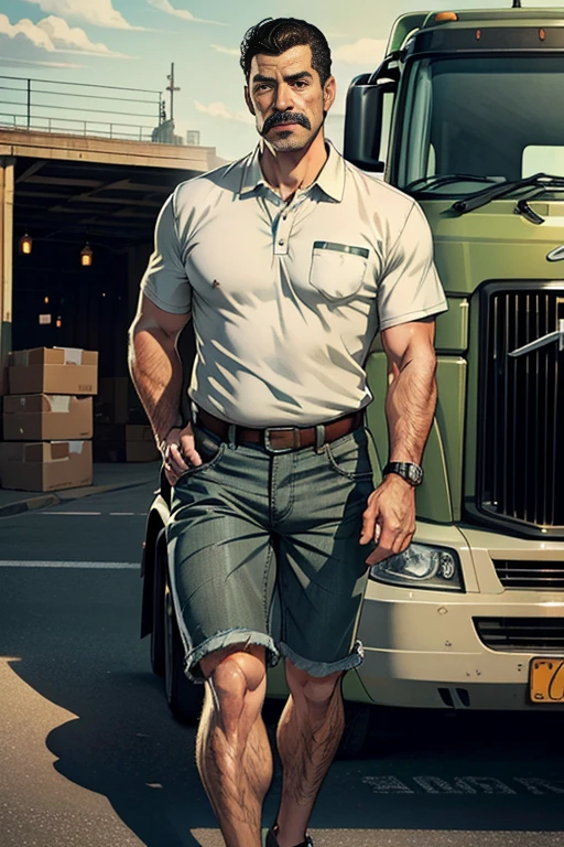 Male, tall, Latino, skinny, long hair, brown hair, ponytail, big chin, yellow t shirt, red shorts, green baseball cap, brown eyes, fat penis, very long penis, uncut penis, foresking, pubic hair, one prosthetic leg, massive penis , soft penis, huge bulge, dick slip, solo , skinny, dark tan skin, sitting, (/optional soda can in hand)/, not erect penis,