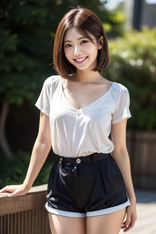 
Japanese women　Orthodox beauty, cute, cute,, smile, yamato nadeshiko, Ultra-realistic, More realistic, Real women, Looks real,whole body、 Super Real, Shortcuts,　High resolution, 　Shorts