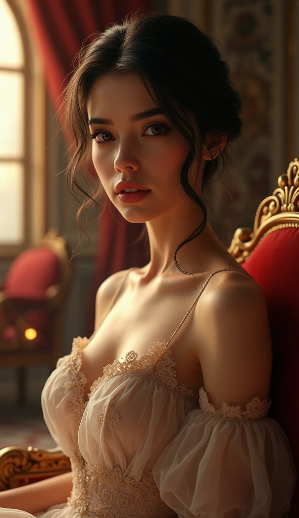 French girl masturbating in a castle