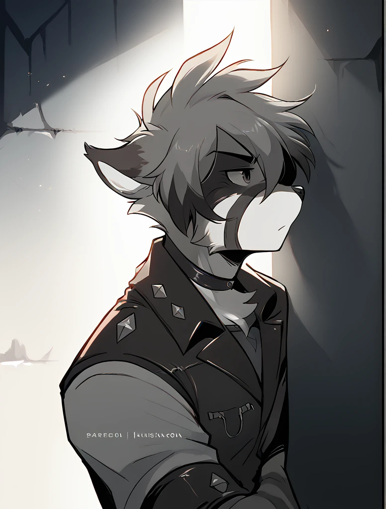 A rugged middle aged male detective character at night in the woods, with a gun pointed at something offscreen. Theres also a small fleet of cops behind him one with a brown dog barking on a leash. The woods are spokky and gothic like