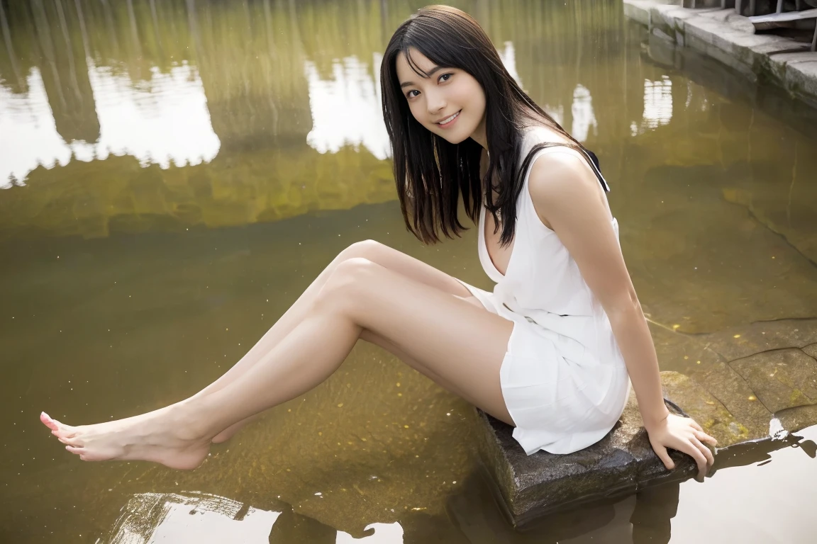 (best quality),((one Japanese schoolgirl)):1.8,((young body not fully matured)):2.7,sixteen years old,High school girl just after being raped,lots of semen overflowing from her vagina,((on a stage built in a lake just below the surface)):2.8,((completely naked)):2.2,((not wearing underwear)):2.9,((thighs spread wide in an indecent pose)):2.8,(((spread thighs wide in an indecent pose)):2.5, soaking wet from rain):2.5,open_stance,((big breasts)):1.2,cleavage,(full body shot):1.9,8K,RAW photo,highest_quality,masterpiece,realistic,photorealism:1 37,erotic,sexy High Resolution,Physically Based Rendering,Cinematographic Lighting,Raw,Real Photo,(Sharp Focus):1.2,(Full Length Image):1.9,(Full Length View):1.9,(Beautiful Woman with Perfect Style):1.3,(Beautiful Legs):1.3,(One Person, Slender):1.2,(Very Long Flowing Wet Black Hair):1.6,(Smiling slightly):1.4,(Very Fine Face and Skin Texture):1.2,(very fine),(long black hair):1.7,(wet hair):2.5,(light on face):1.4,(full body):1.8,(between_legs:1.5),bare feet,(toe-point:1.2),(folded:) 1.4,((beautiful female genitals)):1.5,background beautiful lake,