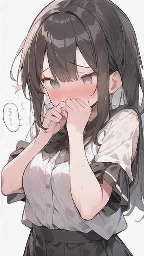 NSFW:1.9. High ponytail:2.4　8 heads　Blowjob　Open your mouth wide and put a big dick in your mouth:1.3　A beautiful woman with a small face and a slender figure　White underwear:1.6　Full body view 　　tall women:1.9 (((Slouching, sweating, glaring　Frowns and flushed cheeks))), (Bare neck, collarbone visible ) (night:1.3. Apartment Room) (((Short black hair ponytail:1.3 Straight hair Sweep your bangs to the side:1.9 Slanted eyes Brown eyes Tall Big breasts Strong Beautiful Cute)))