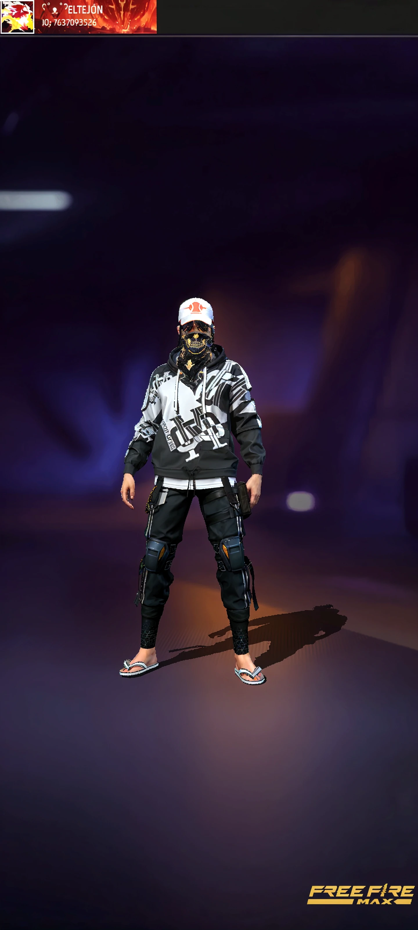 black ninja, black skin, white eyes, ghost mask hoodie, cat ears, armor, gothic neon ,