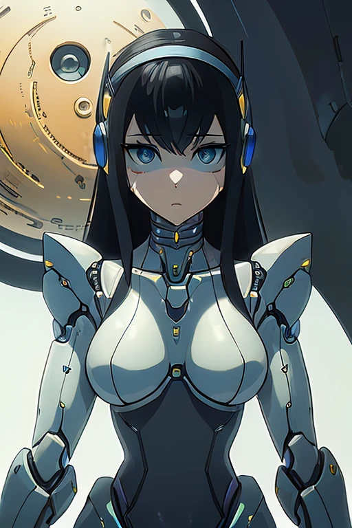 (masterpiece),(Highest quality),(Super detailed),(Best illustrations),(Best Shadow),(Absurd),(Detailed Background),(so beautiful), 16K, 8K, 4K,(Best Shadow),robotization,woman ,big bust,Robot Joint ,Metal skin,Black robot Suit,long hair,a black robot suit that covers the whole body,robot hand,cyber bodysuit,mecha head,(Detailed hands and fingers:1.2),Ball joint robot body,doll joint,beautiful face,beautiful robot girl,robotic eye,robotic hands,(no more human skin),android girl,cyborg girl,F cup, sexy body,(machine made joints:1.2),(machanical limbs:1.1),(blood vessels connected to tubes),(mechanical vertebra attaching to back),(mechanical cervial attaching to neck),no messy picture style,slim robot suit