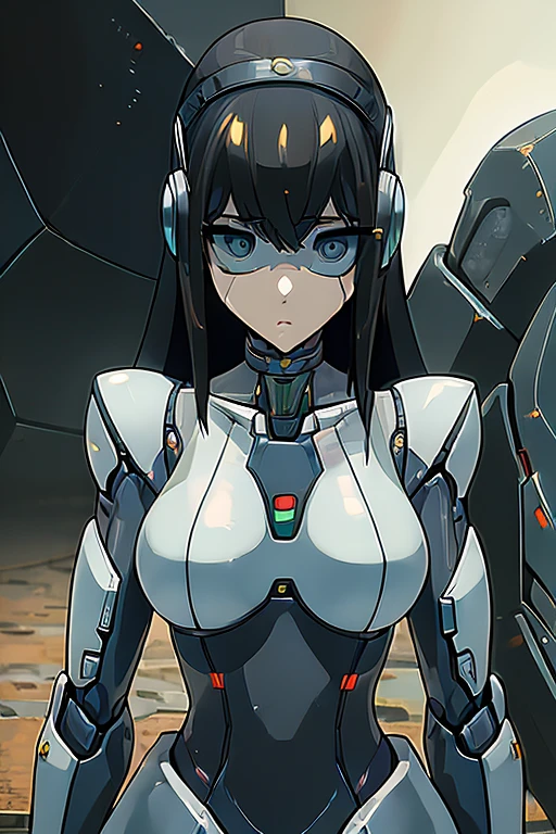 (masterpiece),(Highest quality),(Super detailed),(Best illustrations),(Best Shadow),(Absurd),(Detailed Background),(so beautiful), 16K, 8K, 4K,(Best Shadow),robotization,woman ,big bust,Robot Joint ,Metal skin,Black robot Suit,long hair,a black robot suit that covers the whole body,robot hand,cyber bodysuit,mecha head,(Detailed hands and fingers:1.2),Ball joint robot body,doll joint,beautiful face,beautiful robot girl,robotic eye,robotic hands,(no more human skin),android girl,cyborg girl,F cup, sexy body,(machine made joints:1.2),(machanical limbs:1.1),(blood vessels connected to tubes),(mechanical vertebra attaching to back),(mechanical cervial attaching to neck),no messy picture style,slim robot suit