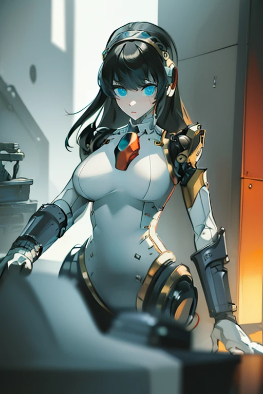 (masterpiece),(Highest quality),(Super detailed),(Best illustrations),(Best Shadow),(Absurd),(Detailed Background),(so beautiful), 16K, 8K, 4K,(Best Shadow),robotization,woman ,big bust,Robot Joint ,Metal skin,Black robot Suit,long hair,a black robot suit that covers the whole body,robot hand,cyber bodysuit,mecha head,(Detailed hands and fingers:1.2),Ball joint robot body,doll joint,beautiful face,beautiful robot girl,robotic eye,robotic hands,(no more human skin),android girl,cyborg girl,F cup, sexy body,(machine made joints:1.2),(machanical limbs:1.1),(blood vessels connected to tubes),(mechanical vertebra attaching to back),(mechanical cervial attaching to neck),aegis(persona3),no messy picture style