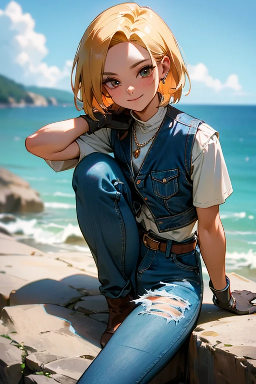 {best quality}, {very aesthetic},

facing viewer,Beautiful Android18DB portrait,Solo,Earrings,Jewelry,Denim,Smiling,Belt,Vest,Clouds,Sky,Daytime,Pants,Outdoor,Gloves,Necklace,Jeans,Rock,Sitting,Sitting on rock,Volumetric lighting,Best quality,Masterpiece,Intricate details,Tone mapping,Sharp focus,Ultra detailed,Trending on Artstation,.Shallow depth of field,Vignette,Highly detailed,High budget,Bokeh,Cinemascope,Moody,Epic,Gorgeous,Film grain,Grainy

