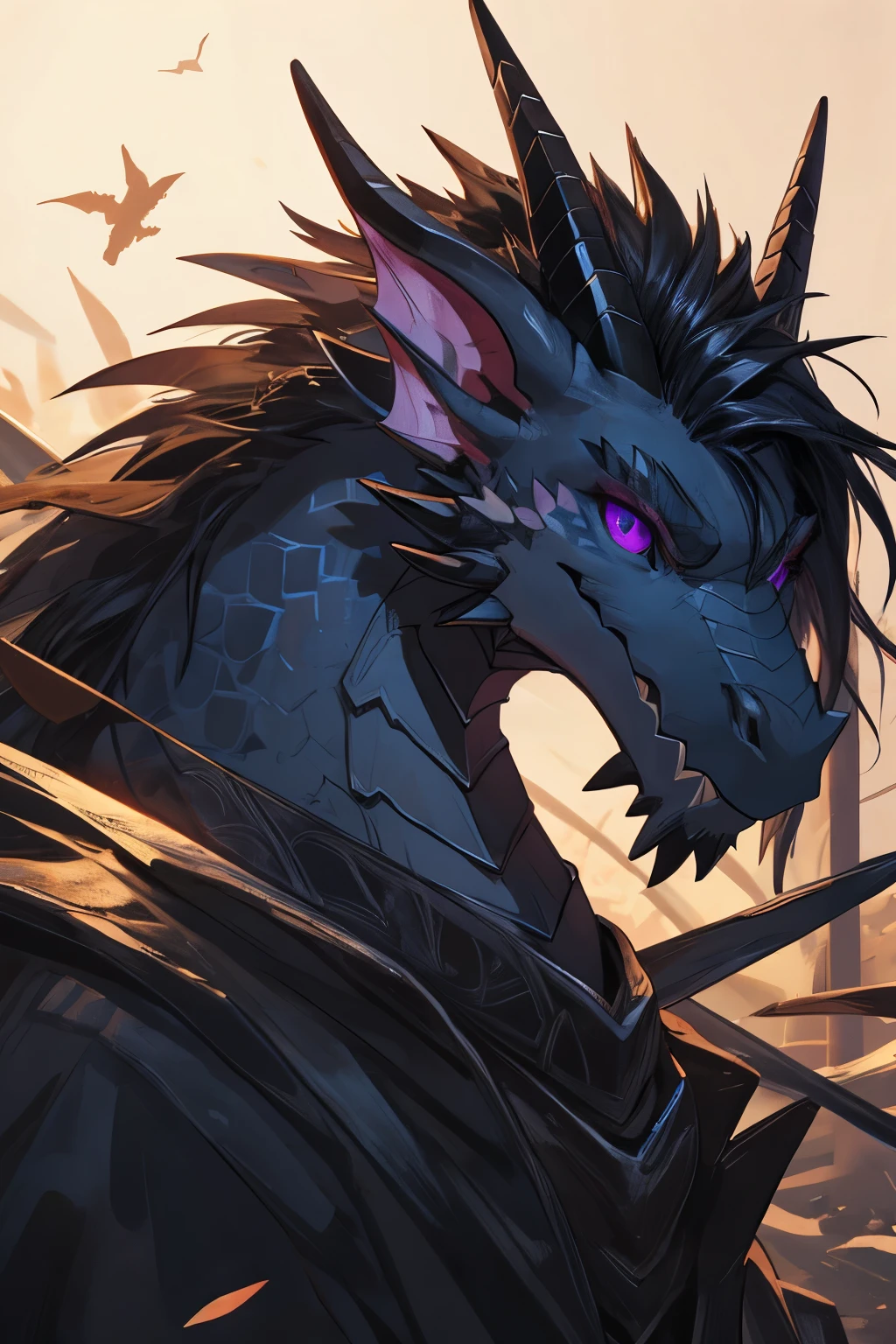 (Anthropomorphic dragon:1.25) man in (cultist robe:1.2), [[belt]], fluffy, tail, fangs, grey skin, (yellow eyes, glowing eyes:1.2), snout, horns, claws, scales,  <lora:dragon_form:1>, dragon_form, (best dragon hands:0.7), looking toward viewer, close-up, (portrait:1.3)
