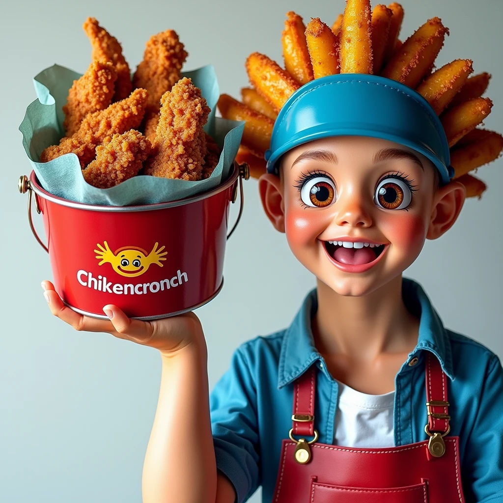 create a KFC style logo of a boy a boy, with a boy