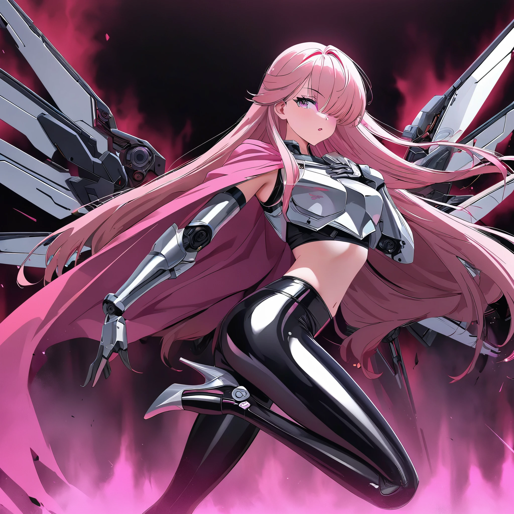 zero dois \(queridinho no franxx\), queridinho no franxx, 1girl, franja,sexy, calcinha, pelada, ligerie, sem roupas, assassino, from behind, sombra, olhos verdes, chifres, cabelo longo, olhando para o espectador, seios pequenos, maquiagem, Bodysuit vermelho, knee tights, Coxas grandes, botas de cano longo, cabelo rosa, sombra vermelha, pele apertada, sozinho