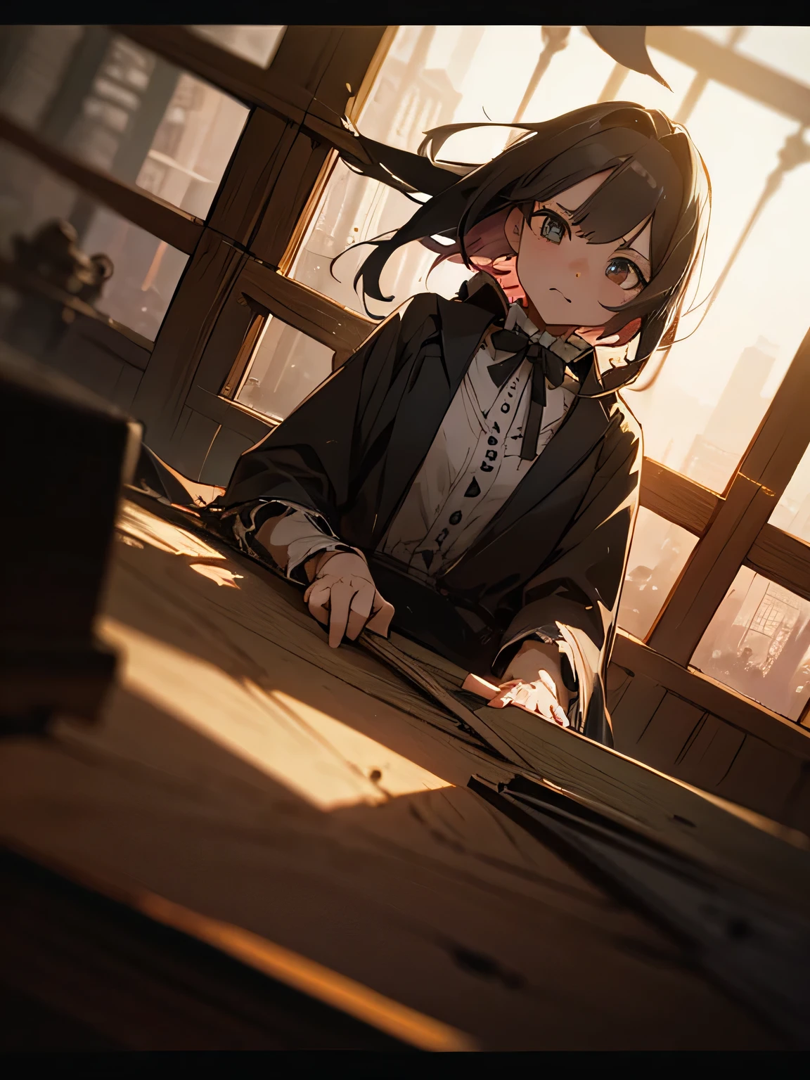 (cinematic anime masterpiece:1.2), (volumetric subsurface scattering:1.2), (photorealistic caustics:1.2), hard shadows,
nothing is adding up for a female detective in a dim film noire private office, light filters through dusty air, whiskey glass