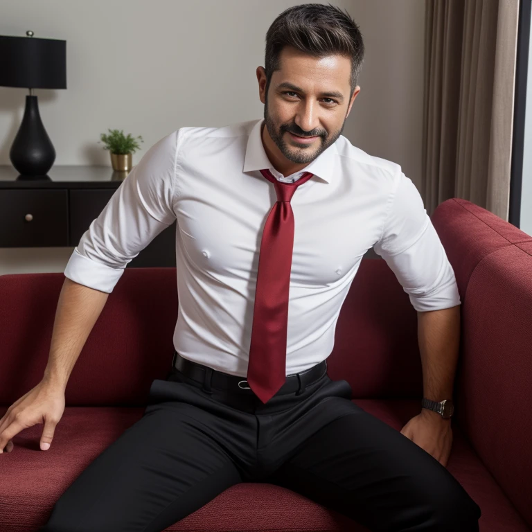 40 years old,One Man,Gray suit pants,Hermes Belt、Topless、chest hair、pubic hair、Salaryman、Bedroom、bed、。Squat with your legs apart、,,logic,Gay ,Very short hair、,Stubble, ,Asian Faces,、The crotch area of my trousers is swollen Handsome