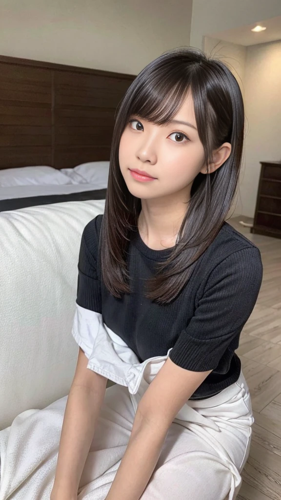 10 year old girl in a nude T-shirt、最high quality, Ultra-high resolution, Highly detailed skin, Physically Based Rendering,Down blouse, Look down,(A 14-year-old Japanese high school girl is standing leaning forward, No bra, Layered button shirt, , Small breasts, Nipples are visible, From side to top),(Beautiful background:1.2), (Cleavage)Sitting on a chair, Long black hair, A white blouse with a low chest and a slim and beautiful body、Beautiful breasts、Laughter、Whole Body Ezbian:1.2.Beautiful Skin, Blurred Background,masterpiece,high quality,4K resolution