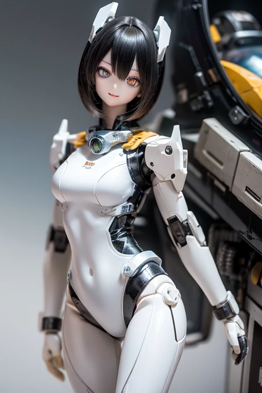 s Office,gynoid,The body of the complete machine,Japan type human face,glowing body,argent,2d anime,a smile,行走,full bodyesbian