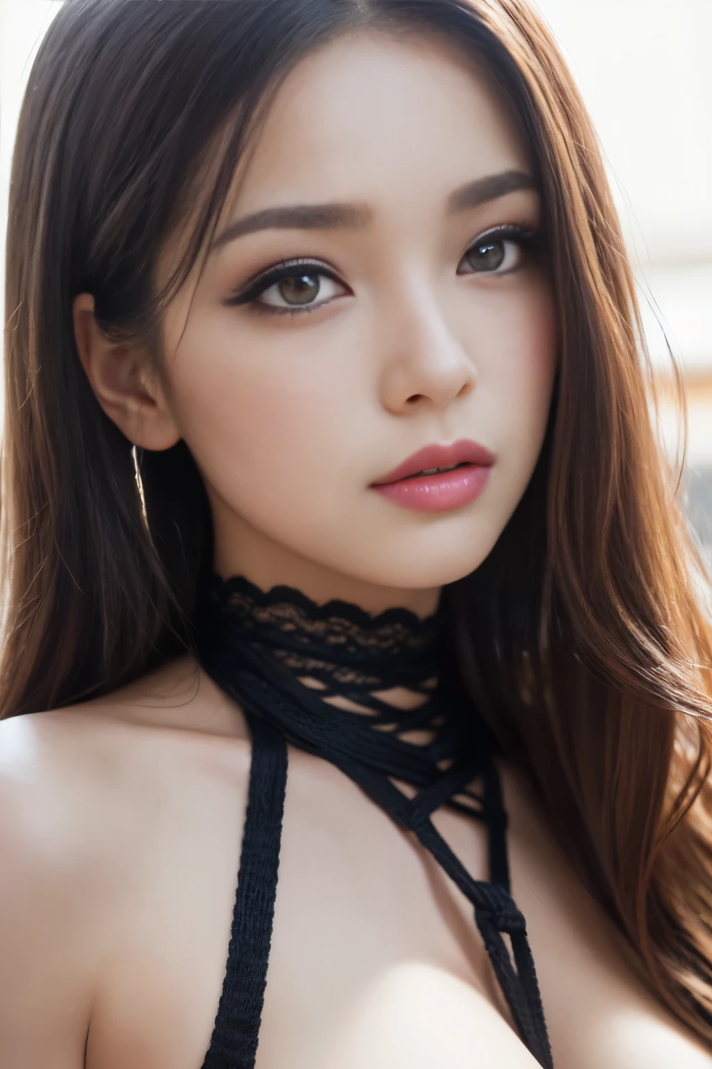 Body portrait, 8K, thin and beautiful eyes, Dindal effect, masterpiece, top quality, high quality, high resolution, very detailed photo, (natural skin texture, fine skin, hyper realism, super sharpness), high detail skin, (very fine, fine skin texture, intricate details, beautiful face, (realistic face), realistic eyes, beautifully detailed eyes, realistic skin, beautiful skin, surreal, very detailed Golden ratio, smiling eyes, ((night moonlight background) )), body portrait, G cup, big breasts, huge breasts, big breasts, glamorous, sexy knit dress,