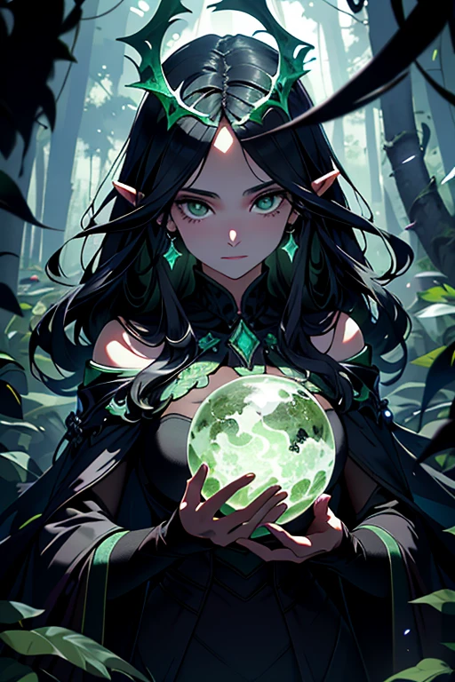 (masterpiece, best quality, super detailed, best shadows, goddess or earth mother, full frontal)(( forest background)), eyes fully closed, point of view from below, dark fantasy, photorealistic, symmetrical, psychedelic colors, kaleidoscopical,