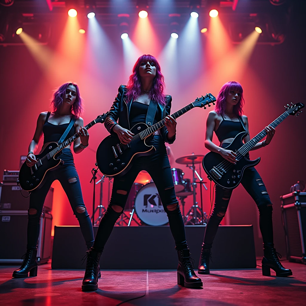 rock chicks on stage. (candid, photographed at f/11, ISO800, 35mm)