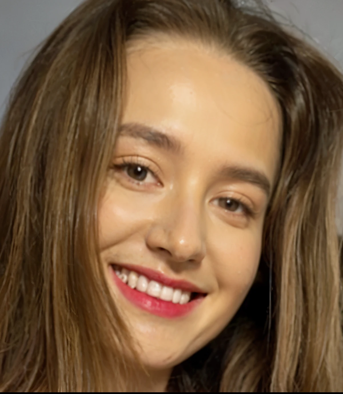 A close up of a woman with long hair smiling at the camera - SeaArt AI
