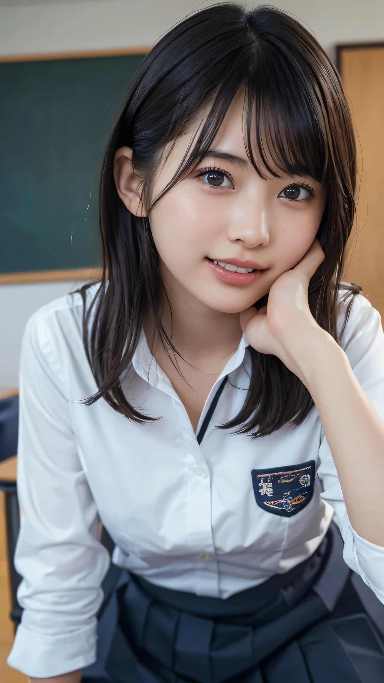 men and women、Browsing Caution、smile、Small breasts. ((The depiction of inserting a penis into a vagina is very realistic..)、Slender、((The depiction of a large amount of semen flowing out of a pussy is very realistic.))、Normal position、school uniform、peace sign