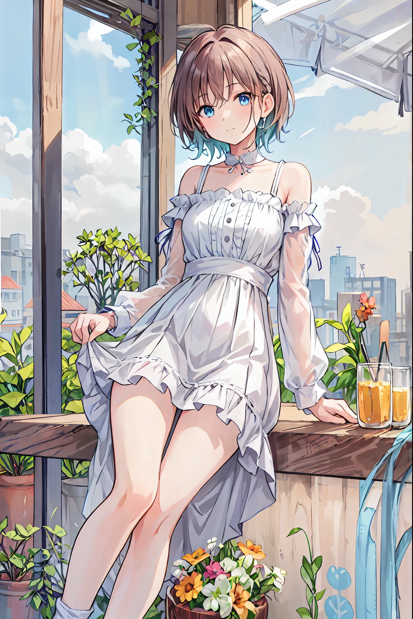 Young Girl、14 years old、Anime girl with short white hair and white bunny ears, Beautiful anime artwork, soft Anime illustration, clean Detailed anime art, Beautiful anime art, Detailed anime art, Nightcore, Anime illustration, Detailed digital anime art, Beautiful anime art style, Dreamy psychedelic anime, Beautiful anime portraits, Detailed anime artwork, Ethereal Anime, Beautiful anime style,