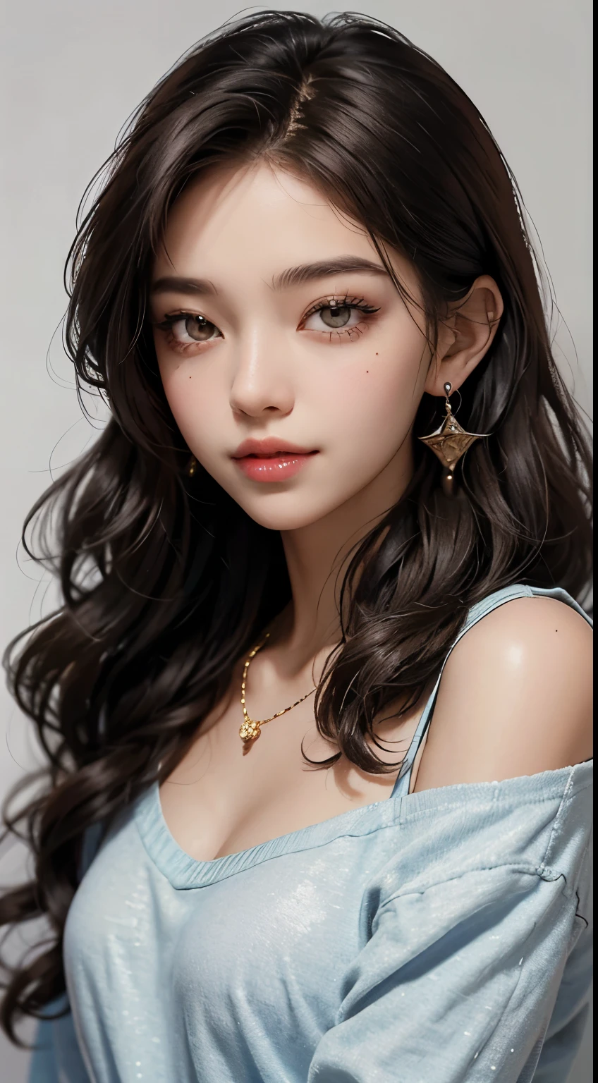 Medium Hair, Shiny Hair, floating hair, bangs, hair band, hair flower, Headphones, Whistle around the neck, Mole under the eye, Heart-shaped pupils, Pupils dilate, half-closed eyes, Earrings, heart Earrings, blush, shy, Lips parted, Licking lips, full blush, Heavy breathing, Ahegao, Verism, Hyperrealism, Surrealism, depth of field, f/1.2, 135mm, Canon, foreshortening, UHigh resolution, retina, masterpiece, Accurate, Anatomically correct, Textured skin, Super Detail, Attention to detail, high quality, Awards, 最high quality, High resolution, 1080p, High resolution, 4K, 8k, 16k, Tank top