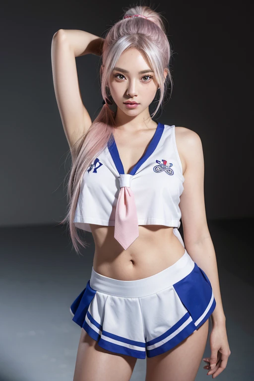 (1 lady), (Best quality at best:1.4), (ultra - detailed), (extremely detailed CG unified 16k), A Beautiful Woman with Perfect Figure: 1.4, Sharp Focus: 1.2, very detailed, High-definition RAW color photo, professional photoshooting, amazing face and eyes, cosmetics, (amazingly beautiful girl), ((lola bunny cosplay)), standing, sexyposture,(Stylish apartment room), realistic cinematic face, ((realistic natural orange red blonde hair style, red eyes:1.2, short hair)), gorgeous, extremely beautiful face, perfect model beauty, Highly Detailed Face and Skin Texture, Detailed Eyes, Double Eyelids, (masterpiece), best quality, high resolution, extremely detailed, blurred background, depth of field, cinematic lighting, amazing legs, high heels, clear and well-cared skin, athletic, (big proportions body, a bit fat), looking at viewer, white gloves:1.2, nice hands:1.2