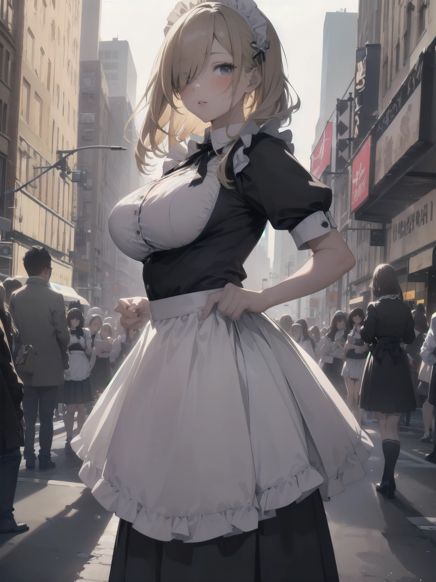 ((highest quality、High resolution、8K、masterpiece:1.3))、1 girl、unparalleled beauty、ultimate beauty、super detailed face、delicate eyes、Depth of the bounds written、light particles、side light、((blonde、maid、maid服、no panties))、(((expression of ecstasy、Looks embarrassed、Having sex in a crowded public place、straddling a man、spread legake sexual service、gang rape、being forcibly raped)))、perfect body、beautiful breasts、nipple、tits、Thighhighs、thighs、Love juice dripping from the pussy