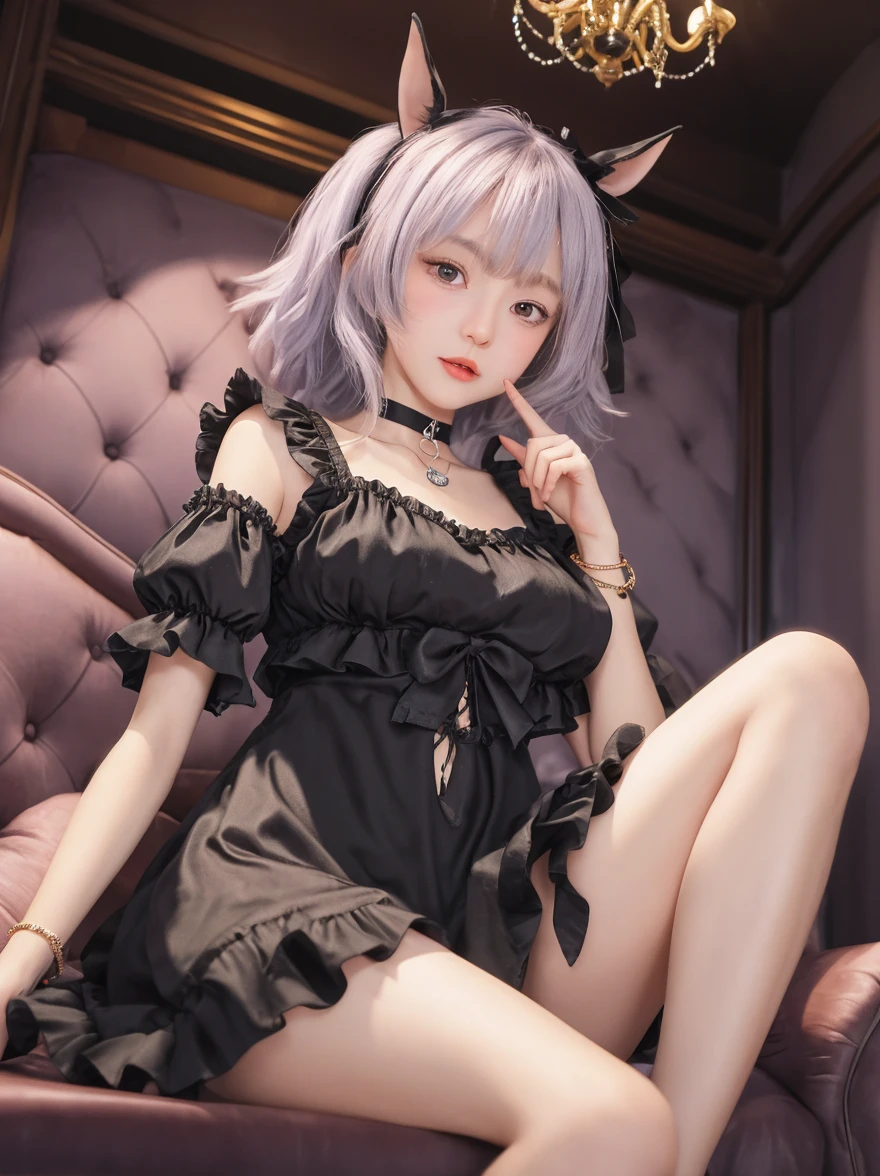 Bunny girl、Perfect Anatomy、One Woman、Black Costume、Black Stockings、Attractive ass、String Bat、、Dim lighting、Natural look、magic room、eroticism、Highest quality、Highest quality、Masseter region:1.3、High quality details、8k