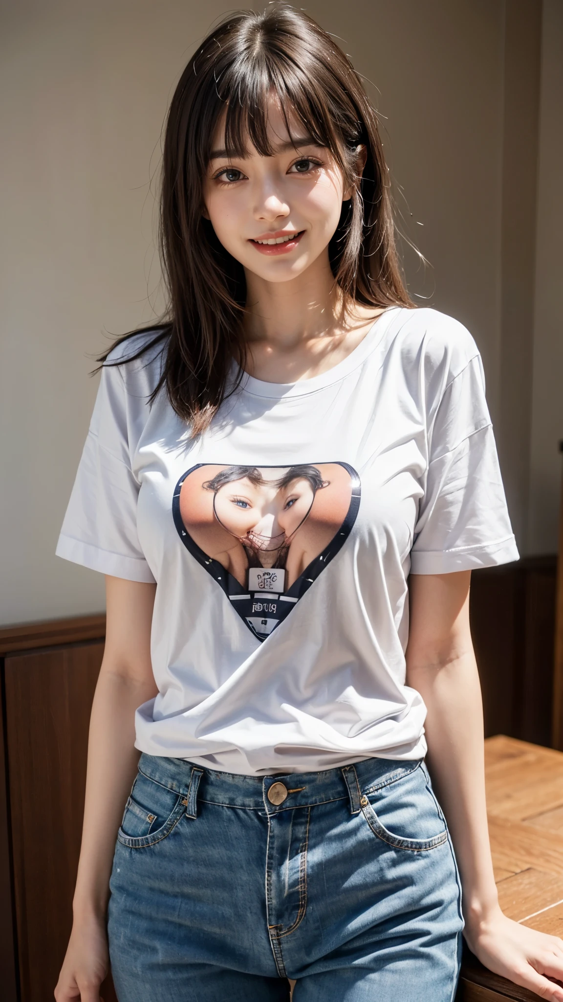 (Hyper Real), (illustratio), (A high resolution), (8K), (The is very detailed), (Most Best Illustration), (美丽细致的眼睛), (best qualtiy), (ultra - detailed), (tmasterpiece), (the wallpaper), (详细的脸), Sagging eyes, long whitr hair,huge tit,sporty attire,The background is indoors,(camel-toe)