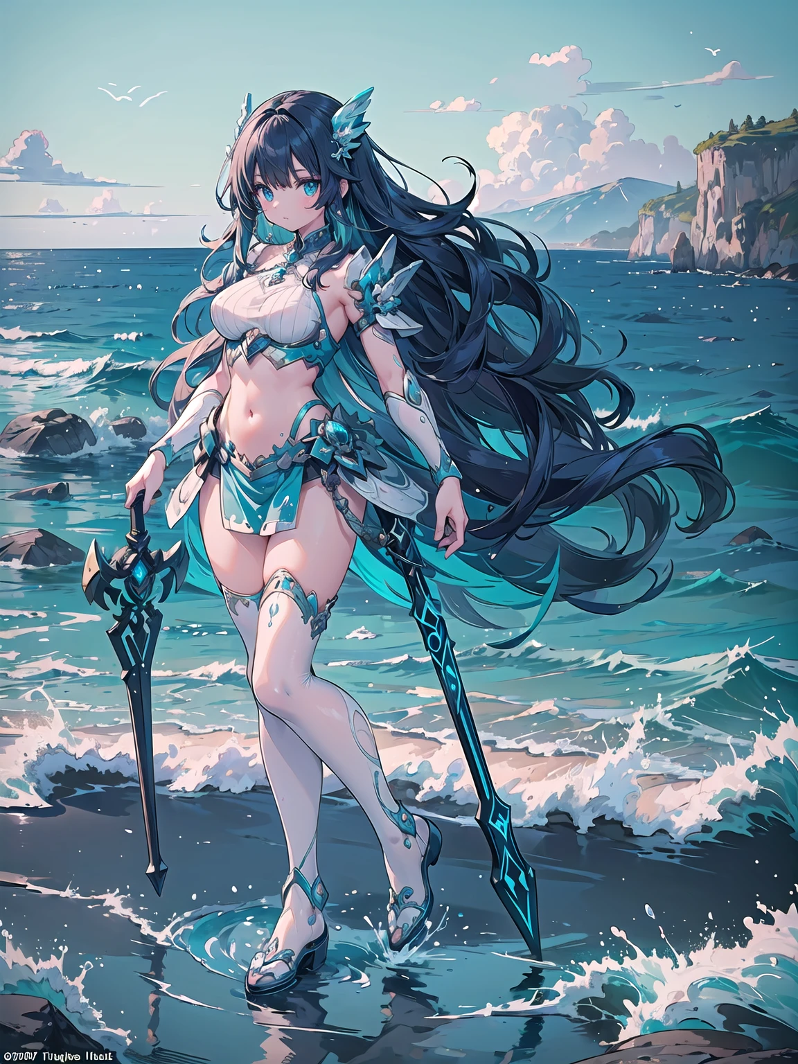 anime girl in bikini with pink hair and black gloves in water, 2. 5 d cgi anime fantasy artwork, ross tran 8 k, 4k fantasy art, deviantart artstation cgscosiety, alena aenami and artgerm, extremely detailed artgerm, wlop rossdraws, 4k highly detailed digital art, artgerm 4 k