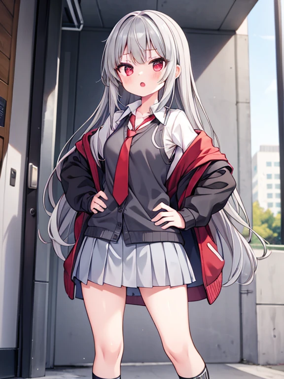 Pull up your skirt to show your panties、Rape eyes、big breasts、brainwashed、skirt lift、white panty、is standing、Lifting the hem of the skirt with your hands