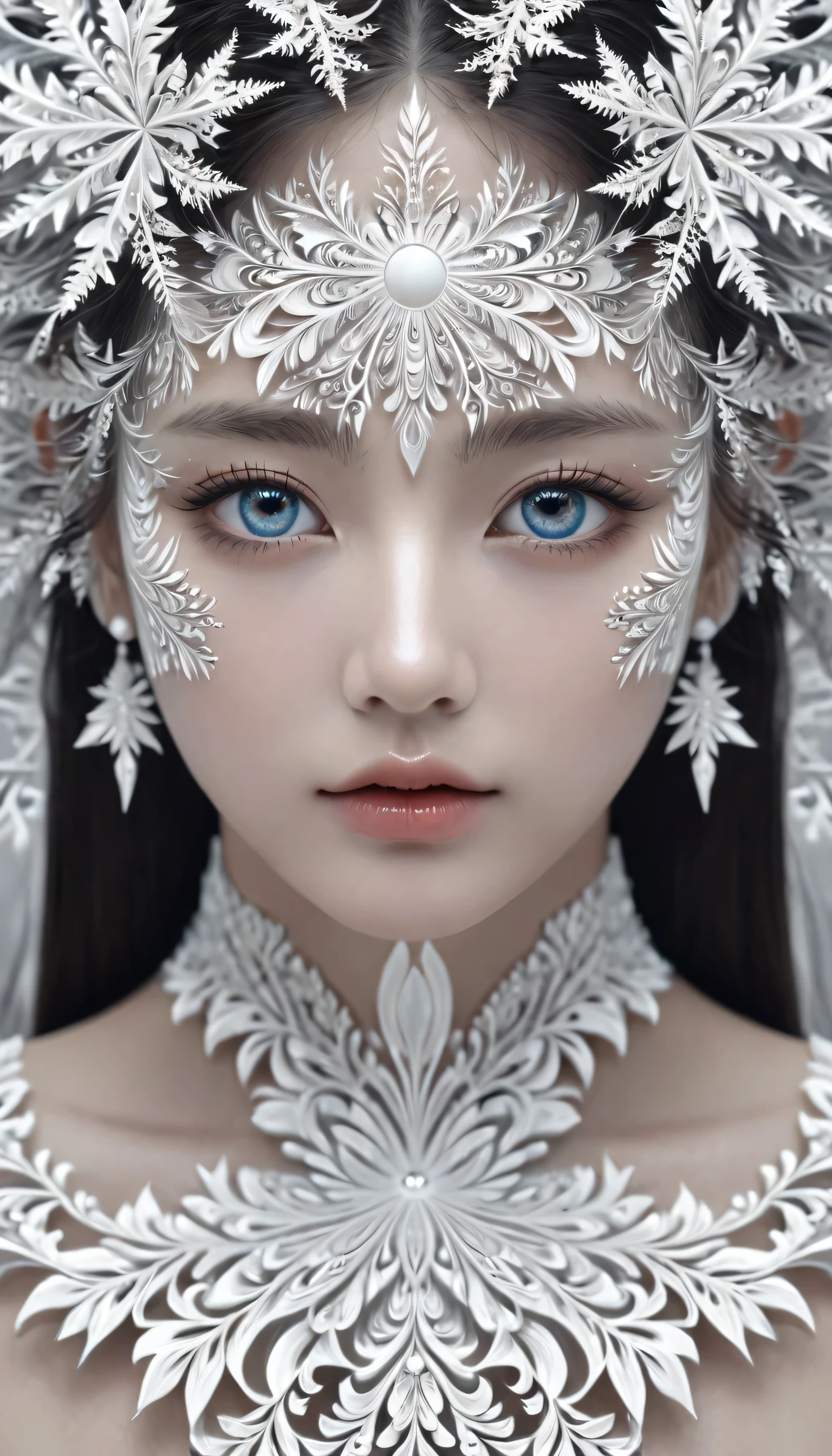 (absurd, High resolution, very detailed), 1 girl, solitary, Very detailed eyes, (Official art, Beauty and aesthetics: 1.2), (Fractal Art: 1.3), White powder color scheme, The most detailed