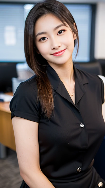 Sunlight streams into the spacious office through the bright glass windows,A girl in a modern workplace uniform is working intently。Her uniform is a classic black suit,The top fits snugly,Showcases beautiful body curves。At the collar is a delicate white shirt,The neckline is slightly open,Exudes a touch of confidence and elegance。Wear yours with a tonal skirt,The length of the skirt is just right,It also doesn't overexpose either,It looks stylish and generous。
Her hair is neatly combed into a neat ponytail,Showcases an elegant neckline,Looks competent and elegant。The light makeup just touched her facial features,Make her look refreshed,Don't lose the charm of women in the workplace。Her eyes were bright and focused,Exudes passion and dedication to the work。
In front of her was a computer,Expertly type the keyboard with both hands,Quickly handle a wide range of work tasks。She has some papers and office supplies on her desk,Everything was in order。Whenever a colleague encounters difficulties,She would smile and lend a hand,Help her expertise and experience。Her professionalism has been respected and recognized by her colleagues,It has become a beautiful sight for the office。