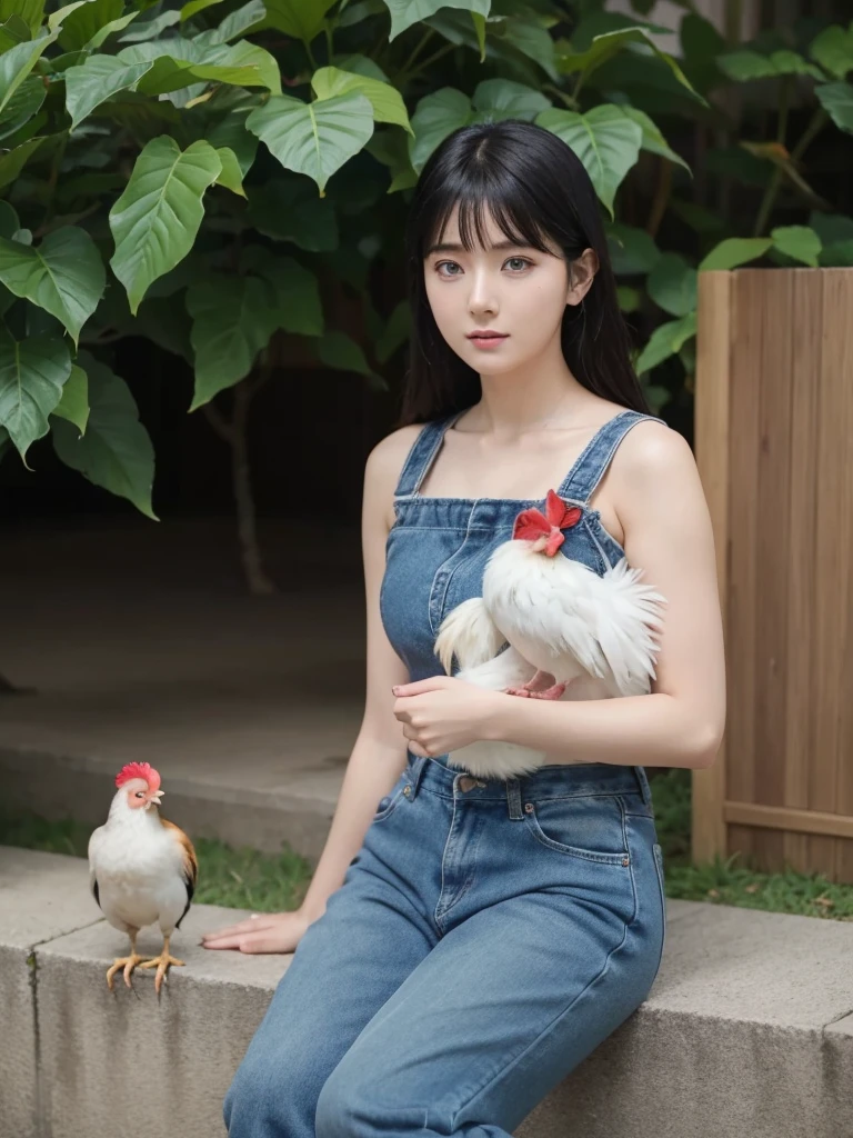 hinata hyuga holding a small rooster cub in their hand, tiktok video, talking animals, very cute features, cute features, cute animal, 8 k ultra realistic animal, live footage, iphone video, live, real footage, trending on artstatoon,