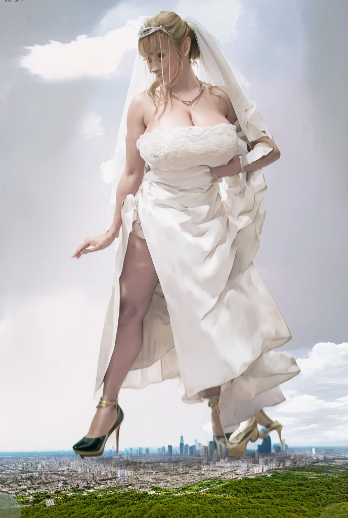 Jennifer Lawrence, beautiful, completely , voluptuous, walking in a castle, full body view, head to toe, breas visible, brown braided hair, gold bangles , flowers in hand, ancient ruins in background, front view, daylight, realistic, shade lights, high resolution, by Louis Royo, by Boris Vallejo, by Frank Frazetta